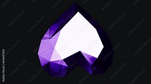 Blue Brilliant Sapphire Heart - Rotation Loop - 01 - Realistic 3D animation with isolated on transparent background with alpha channel