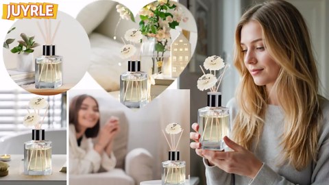 Reed Diffuser Making Kit- DIY Flower Reed Diffuser Set for Home with Essential Oil, Sticks, Glass Bottle, Air Fresheners for Home Office Bathroom Shelf Aromatherapy Decor Gifts for Women & Men