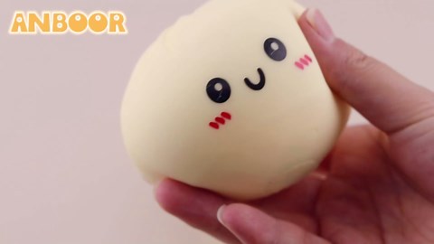 Anboor 2pcs Dumplings Squishies Toys, Stretchy Dumpling Stress Balls Fidget Sensory Toy for Kids and Adults, Squeeze Dough Ball Stress Relief Toy for Birthday Party Favor