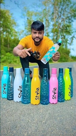 Lid Flip Sports Bottle With 10 Attractive 1L PVC Water Bottles Unboxing😱