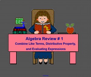 Algebra Review #1, for Smart Boards.