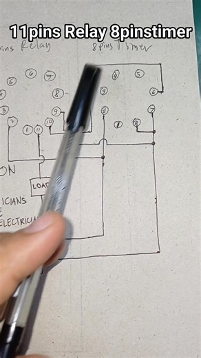 Eleven pins contact relay eight pins timer relay power on delay controller diagram #electrician #control #power #technician #switch #wiring #engineering #outlet #diy #electrical | Electricians Guide