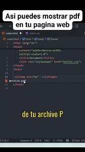 58K views · 1.1K reactions | Asi puedes mostrar pdf a tu pagina con html #programacionweb #HTML #programadoresweb #desarrolloweb #css | Progamacion web, | Facebook