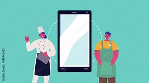 chef and butcher characters animation