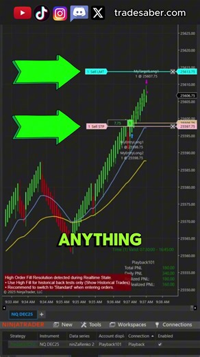 Order Fill Resolution Warning #tradesaber #ninjatrader #algotrading