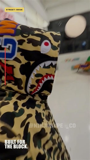 🥇 POV: Unboxing the legendary Bape 1st Yellow Camo Shark Hoodie 💛🦈 Ninjahype Link in bio 👇