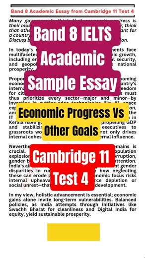 🔥 Band 8 IELTS Academic Sample Essay | Economic Progress vs Other Goals #ieltswithparveenkhanna
