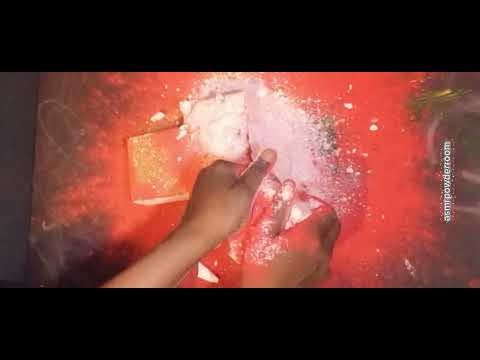 My ruby red ♥️🤍| ASMR| satisfying crush| #gymchalk #gymchalkasmr #fyp #powder #asmr #powderplay