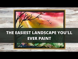 How To Paint An Amazingly Easy Landscape/ Encaustic Art