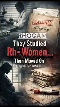 RhoGAM~They Studied Rh- Women~Then Moved On