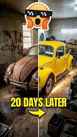 AMAZING 1965 VW Beetle Restoration Transformation! (0% to 100%) 😱 #Restoration #shorts