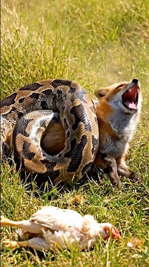 Fox vs Python: You Won’t Believe Who Comes to the Rescue! 😱🐍🦊 #snake #shorts #rescue
