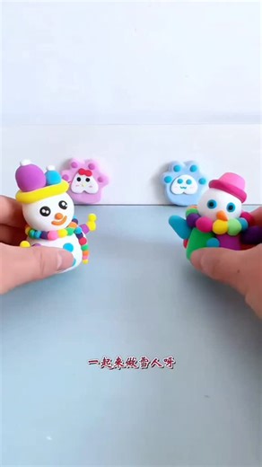 paper crafts creator on Instagram: "Rainbow Clay Snowman ☃️🌈✨ #fblifestyle #claycrafts #wintercrafts #creativeideas"