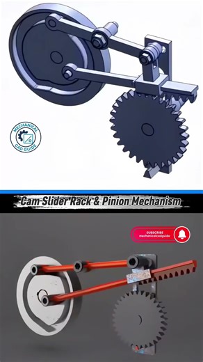 Cam Slider Rack Pinion Mechanism #viral #automobile #engineblock #foryou #machine #autocadblocks#cnc