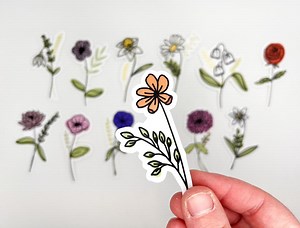 Birth Flower Vinyl Sticker: Waterproof Laptop Decal - Etsy