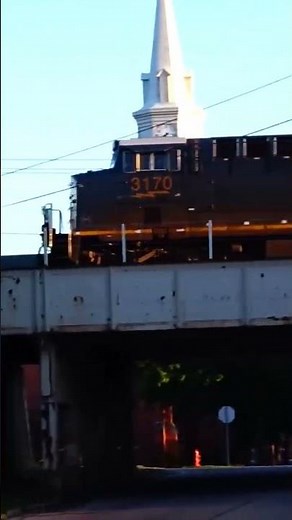 Big CSX freight train rolls through town.