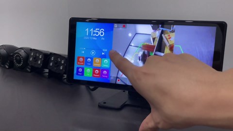 4K RV Backup Camera System 10.36" Quad Split Touchscreen Monitor 4 1080P HD Rear View Cameras DVR Recording Bluetooth Music USB Video Play IP69 Waterproof Night Vision for Trailer RV Truck etc