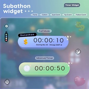 Megathon Timer Widget for Streamelements | Subathon and Donothon | Twitch and Vtuber Overlay - Etsy