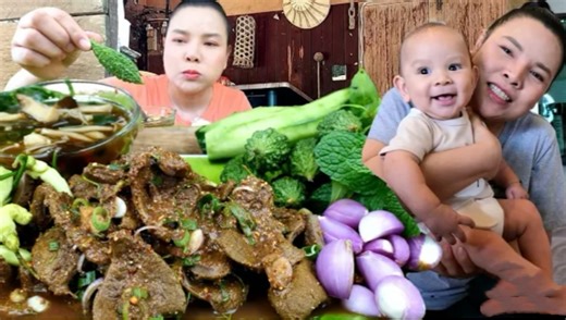 泰国Somsa | 鲜甜猪肝和菇汤 配糯米饭 鸡屎苦瓜等绿化带｜无说话