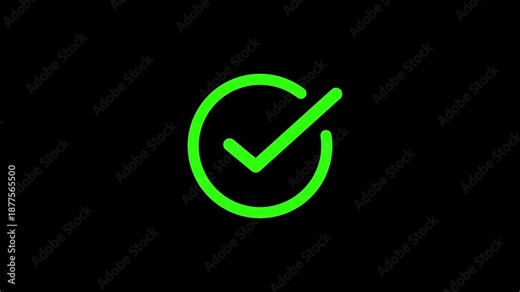 check mark on transparent background. Check mark symbol. approved tick mark icon, Check mark icon animation , right mark icon. check box, tick box Yes tick & Done Motion Graphic 4k.