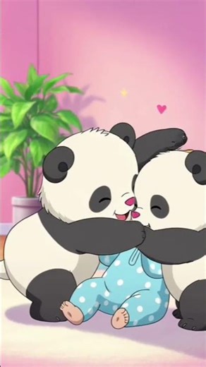 Funny and Cute Baby vs. Two Pandas | Beautiful Anime Short