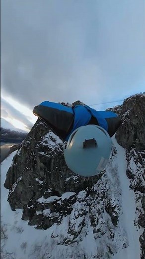 GoPro | Sledding Off a 3,316' Cliff 🎬 Espen Fadnes #Shorts #BASE