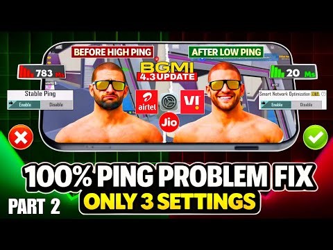 4.3 Update😳Me Ping High Server Delay?😡, 20ms Stable Ping Setting, 100% High Ping Fix, Airtel/Jio/VI