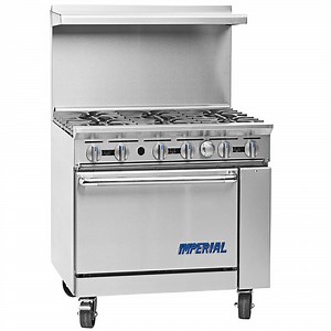 Imperial Range Pro Series IR-4-G12-XB Natural Gas 4 Burner 36" Range with 12" Griddle and Cabinet Base - 148,000 BTU