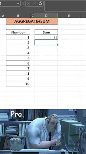 Excel AGGREGATE SUM Function