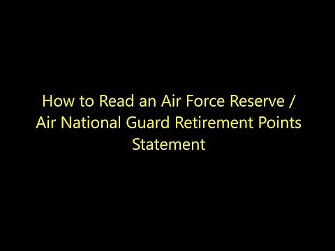 Episode 0029 - How to Read an Air Force Reserve / Air National Guard Retirement Points Statement