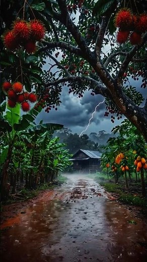 🌧️ Hidden Paradise of Indonesia | Rainy Village Life in Bali Rice Terraces | AI Cinematic 4K