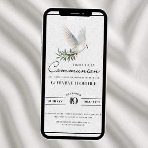 First Communion Invitation E-vite | Editable Template | Digital Download - Etsy