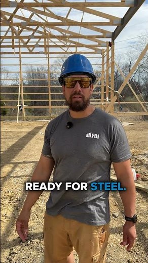 Framing a 72' x 96' Pole Barn Shop: Build Progress #construction #polebarn #building #shorts
