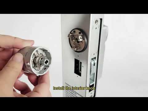 the installation of the EASILOK key override keyless storefront door lock