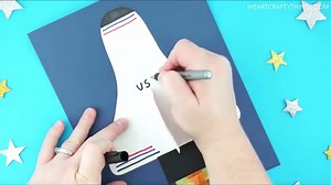 SPACE SHUTTE CRAFT -Fun for a summer space theme! https://iheartcraftythings.com/space-shuttle-paper-craft.html | I Heart Crafty Things