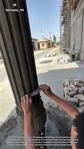Precision Column Plastering – Hand-Carved Exterior Fluted Finish Done Right