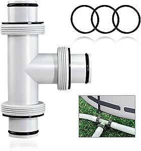 NICENICY Pool Hose Connector, 1.5 T-Joint Pool Hose Adapter, Pool Hose Connector for Filter Pump, Tight Fitting Coupler for Above-ground Pool, Getting More Flow to Filter, 1.5-1.5” T-Joint