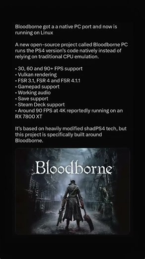 Bloodborne got a native PC port and now running on Linux - Bloodborne PC Project- PS4 code - Vulkan