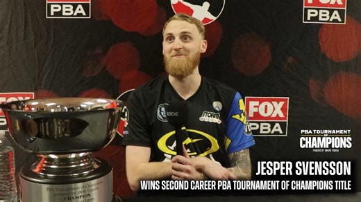 Jesper Svensson spoke with media after winning the PBA Tournament of Champions powered by 1800 Tequila, marking his second career TOC victory. | Professional Bowlers Association (PBA)