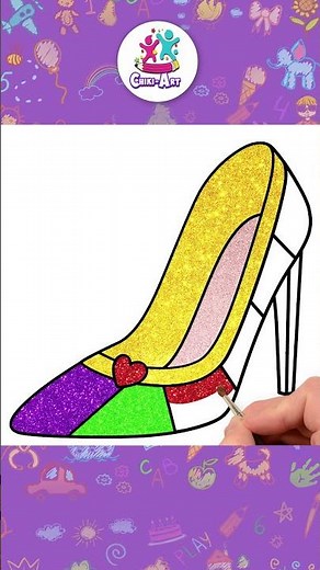 Cinderella's Glitter Shoe Drawing 👠 #shorts #howtodraw