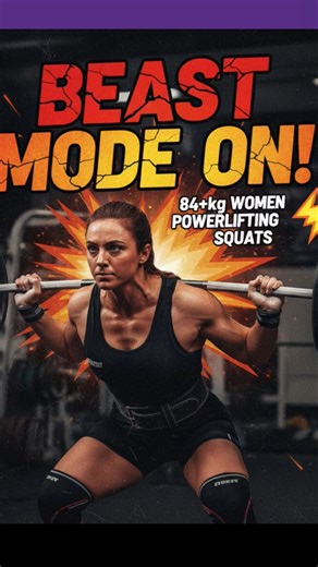 🏋️‍♀️ Beast Mode ON! 84+kg Women Powerlifting Squats 💥#motivation #ronaldcoleman #women #short