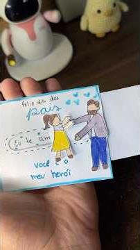 Como fazer um cartão interativo pro dia dos pais 🥸 #diadospais #diy #arte #feitoamão