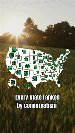 Social Studies Hub on Instagram: "Every state ranked by conservatism."