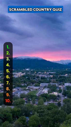 6.3K views · 143 reactions | Unscramble these 10 countries 樂 #quizchallenge #quiztime #trivia #quiz #geography | Joseph Cooper | Facebook