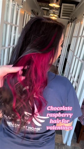 Chocolate raspberry hair #hairtok #valentines #pinkhair #tiktokhair