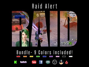 RAID Stream Alert Bundle - Pack of Nine Full Screen Animated Overlays With Transparent Background - 1920x1080 - Instant Download - 9 Colors! - Etsy