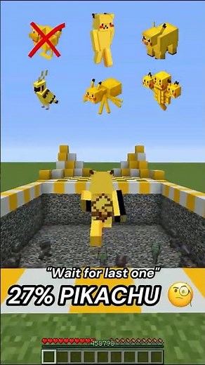 Minecraft Pikachu challenge 😍 #minecraft #shorts