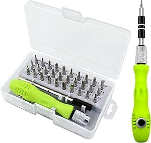 32 In 1 Small Screwdriver Set, Mini Magnetic Screwdriver Set – Contains 30 Bits Precision Repair Tool Kit, Torx Screwdriver Tool Sets for Eyeglass, Watch, Phones, Laptop, Computers, Toys