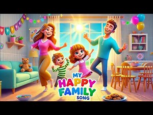 🎶 "My Happy Family" Song for Kids | Fun Family Song with Lyrics and 3D Animation