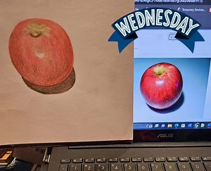 Teaching tonight. [Cheap] Colored pencils. Rendering. 30 minutes. #artappreciation | Black Table Talk